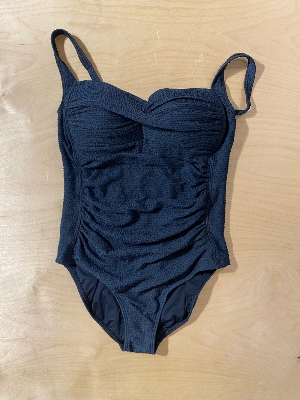 Niptuck Swim Textured Black One-Piece Swimsuit 10 (RI)